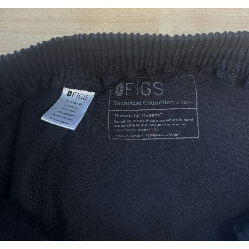 Figs Women’s Yola Scrub Skinny Pants Size XSP Black - Picture 5 of 7